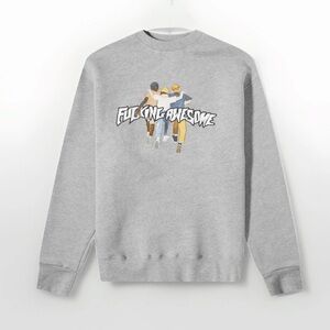 FA FuckingAwsome Light Gray Crewneck Men's Sweater